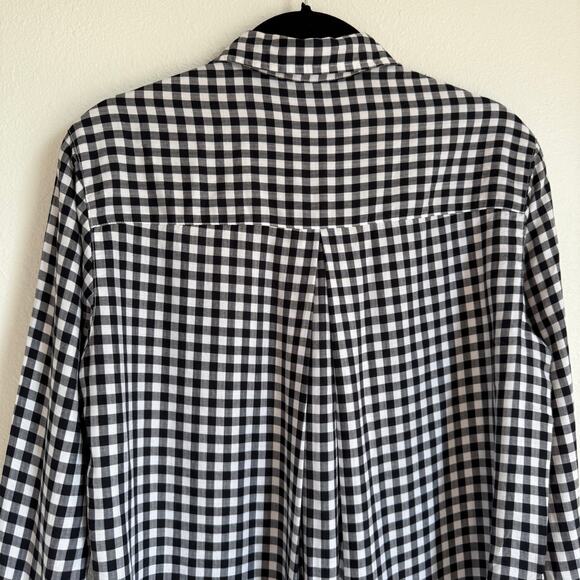 Grayson The Hero Gingham Plaid Button Down Shirt in Black White Small - Picture 6 of 8
